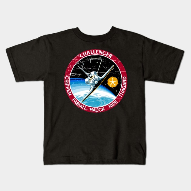 STS-7 Challenger Vintage Kids T-Shirt by Mandra